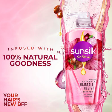 Sunsilk Onion & Jojoba Oil Hairfall Resist Oil Blends Shampoo | with No Added Parabens | (700 ml)